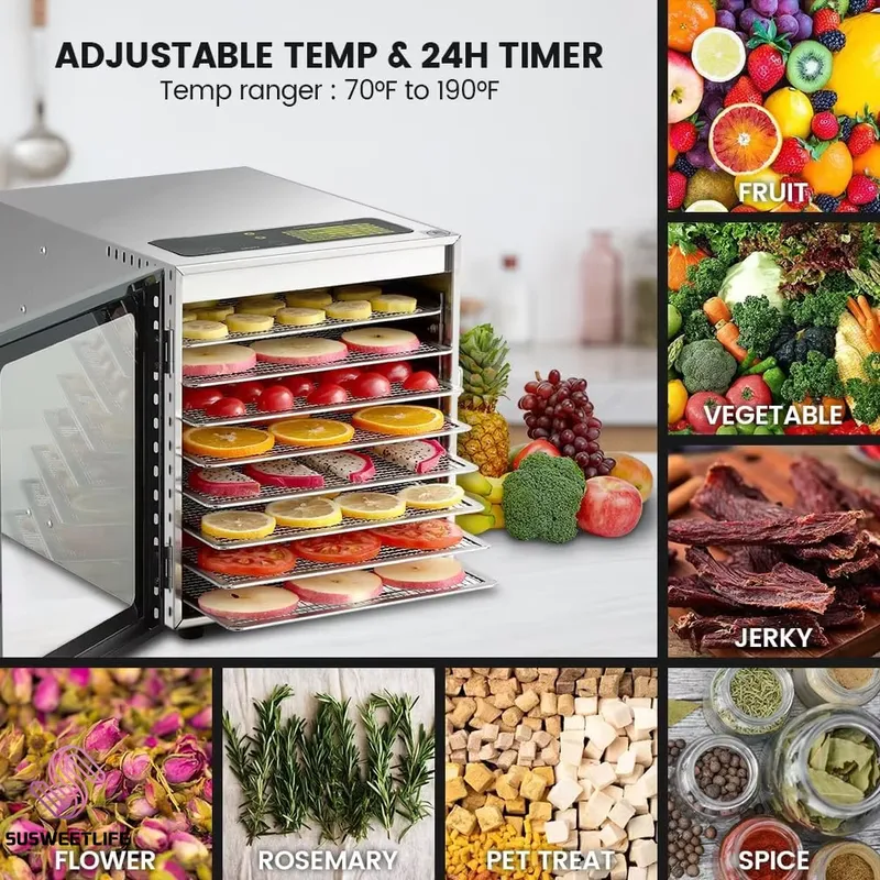 Large Capacity 8-Tray Food Deh - огляд і ціна Healthy Snacks Food